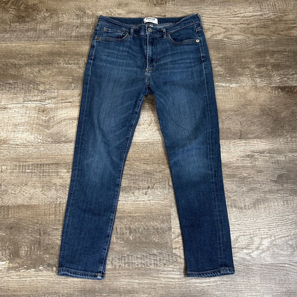 AGOLDE Sophie High Rise Skinny Jeans Dark Indigo Blue A018-1044 Womens 30